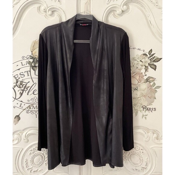 Vince Camuto Black Open Front Lightweight Cardigan Top, Size S - Picture 2 of 11